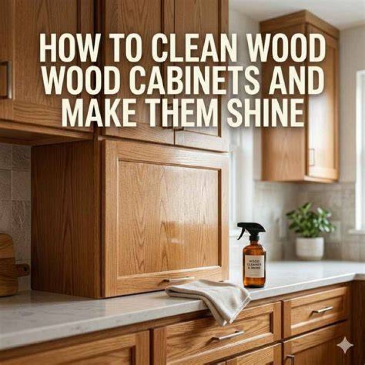 How do you clean and shine dark wood cabinets