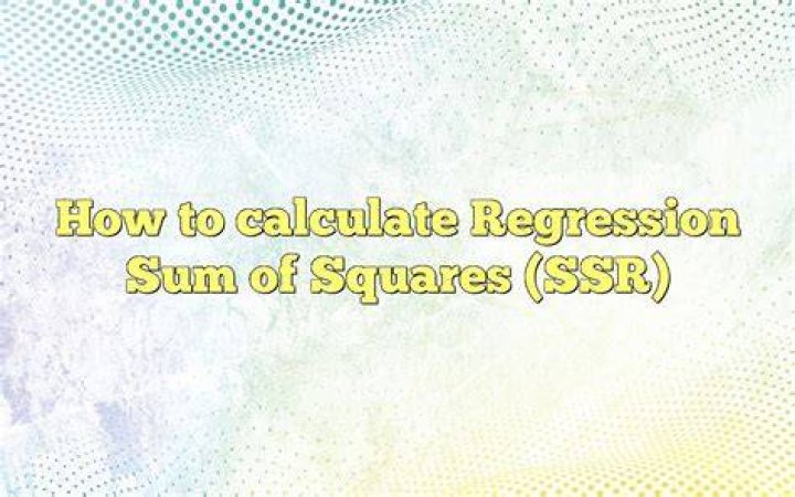 How do you find the regression sum of squares
