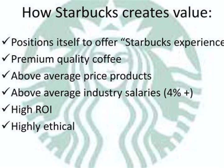 How does Starbucks provide value in the chain