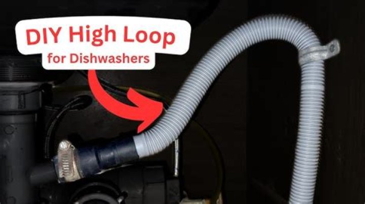 How should dishwasher drain hose be installed