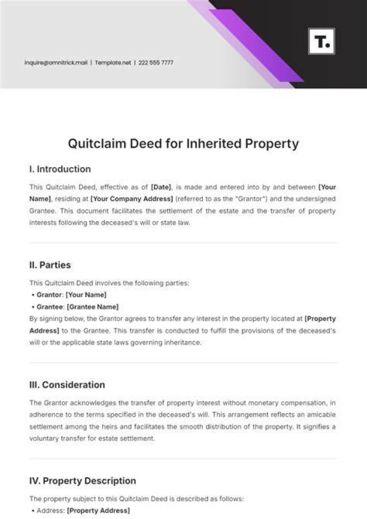 Is a quitclaim deed considered an inheritance