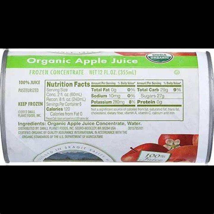 Is frozen apple juice concentrate pasteurized