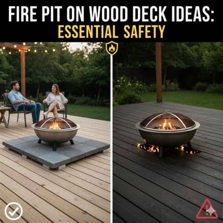 Is it safe to use a fire pit on a wooden deck