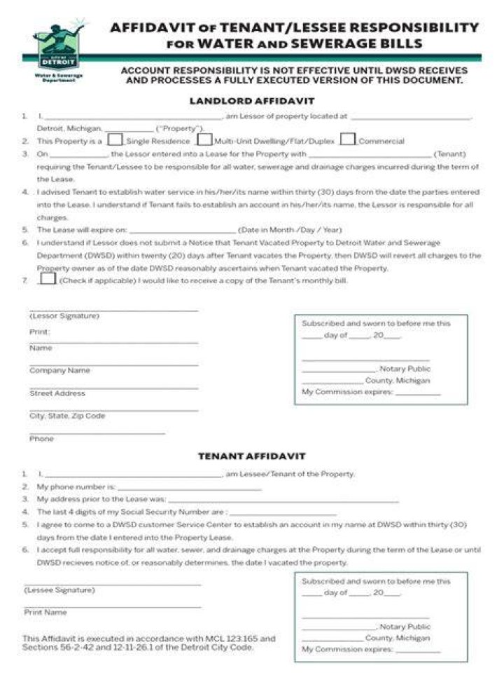 Is landlord responsible for tenant water bill