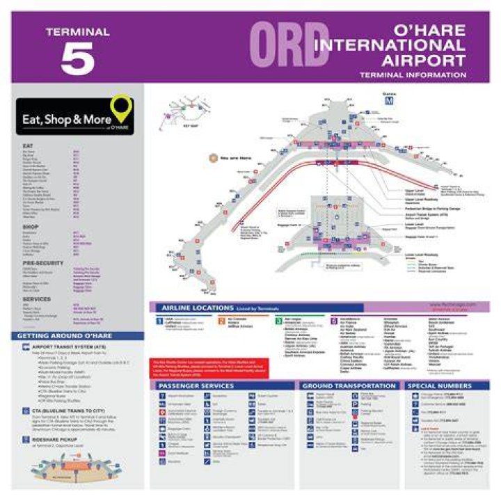 What airlines fly out of Terminal 5 at O Hare