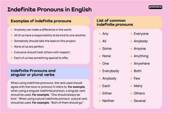 What are some examples of indefinite pronouns