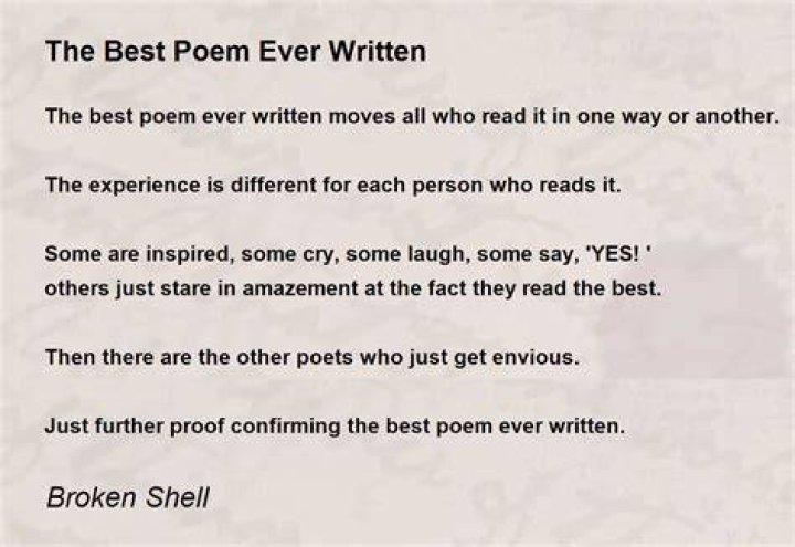 What is considered the best poem ever written