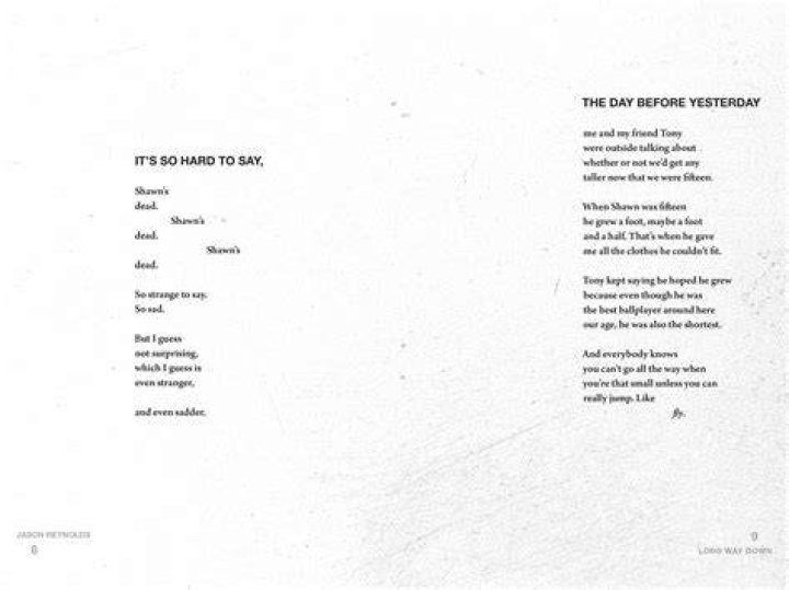 What is the setting of the book long way down