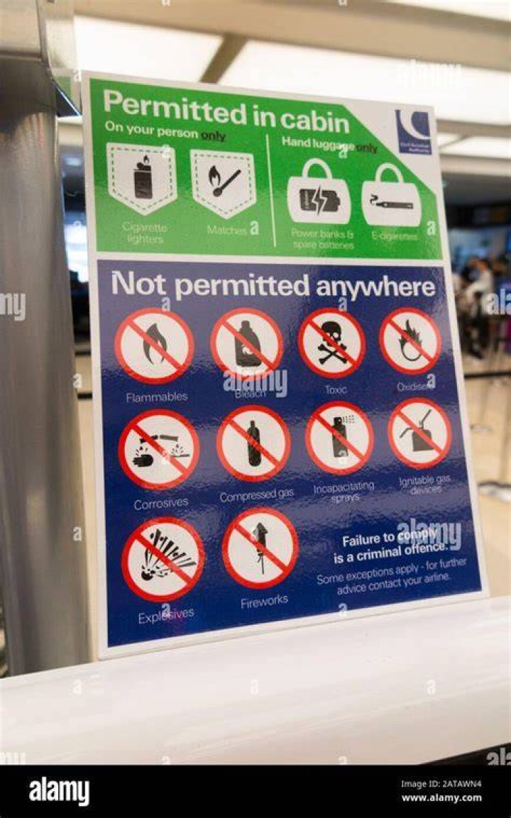 What items are not allowed in checked luggage