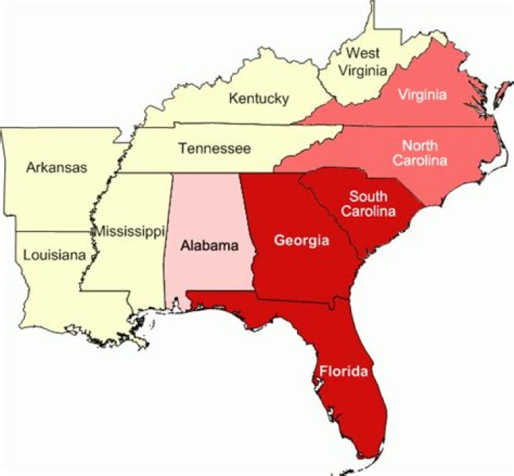 What states does the Southeast region include