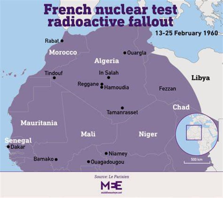 Where did France test nuclear weapons in 1985